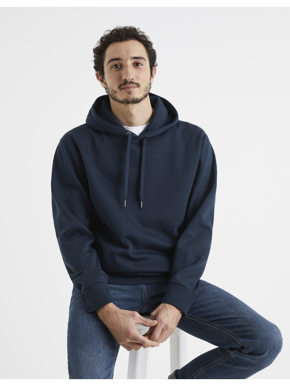 Celio Sötétkék férfi kapucnis Celio Vesix kapucnis pulóver