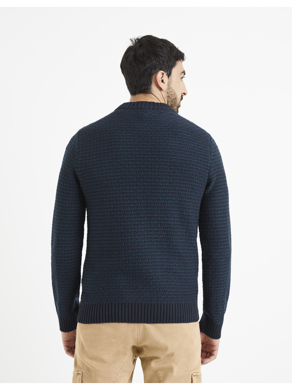 Celio Sötétkék férfi mintás Celio Vecountry pulóver