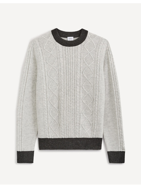 Celio Világosszürke férfi Celio mintás pulóver