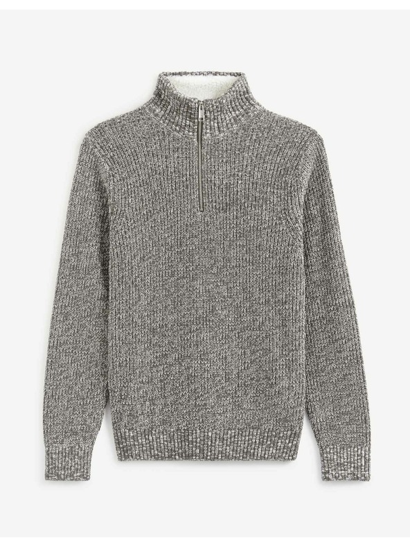 Celio Férfi fehér és szürke szürke szürke pulóver Celio Veviking
