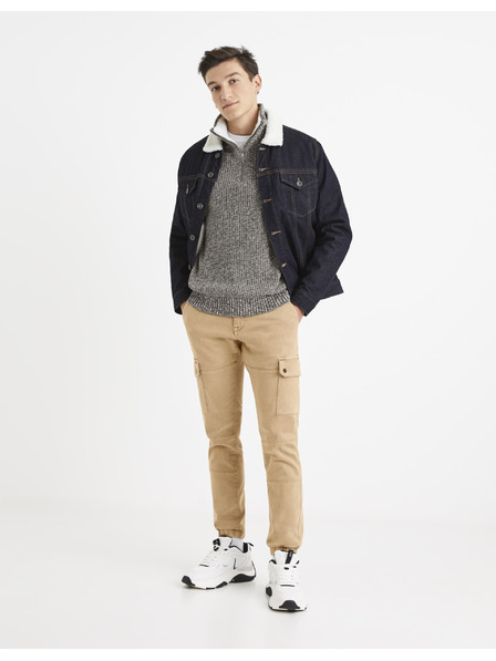 Celio Férfi fehér és szürke szürke szürke pulóver Celio Veviking