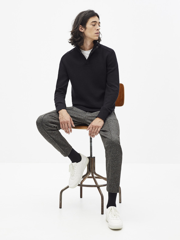 Celio Fekete férfi pulóver állógallérral Celio Serome