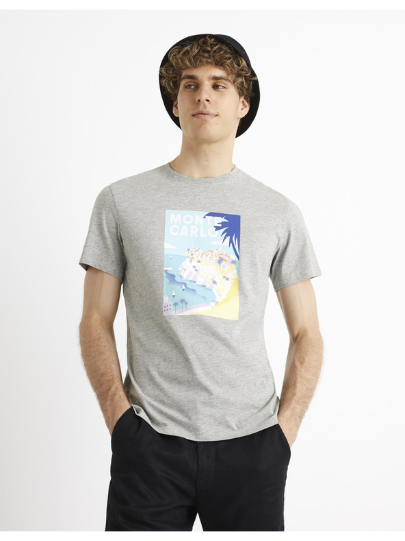 Celio Celio Cevinty Monte Carlo szürke pamut póló Celio Cevinty Monte Carlo szürke pamut póló