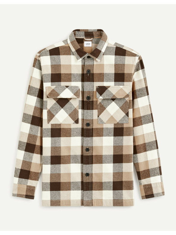 Celio Barna férfi kockás ing Celio Caochecky