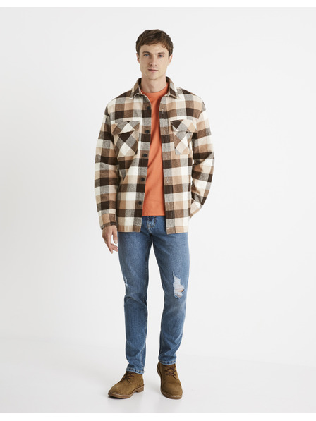 Celio Barna férfi kockás ing Celio Caochecky