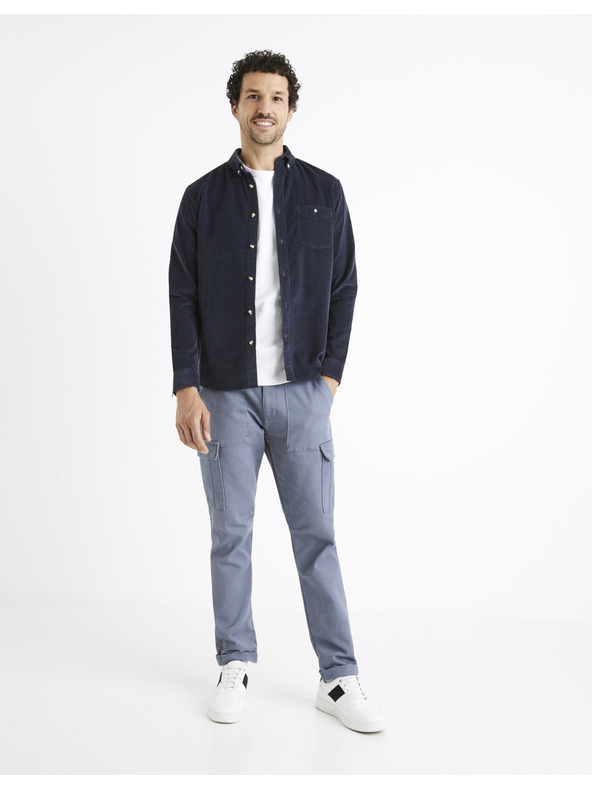 Celio Sötétkék férfi kordbársony ing Celio Carduroys
