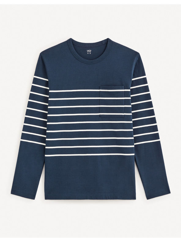 Celio Kék férfi csíkos póló Celio Veboxmlr