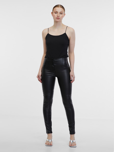 Orsay ORSAY fekete műbőr női nadrág