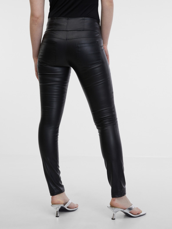 Orsay ORSAY fekete műbőr női nadrág