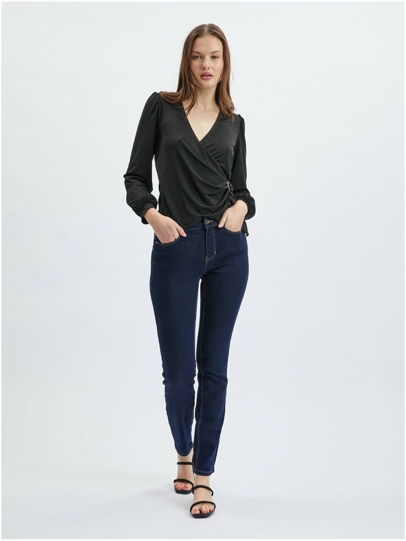 Orsay ORSAY fekete átkötős női blúz