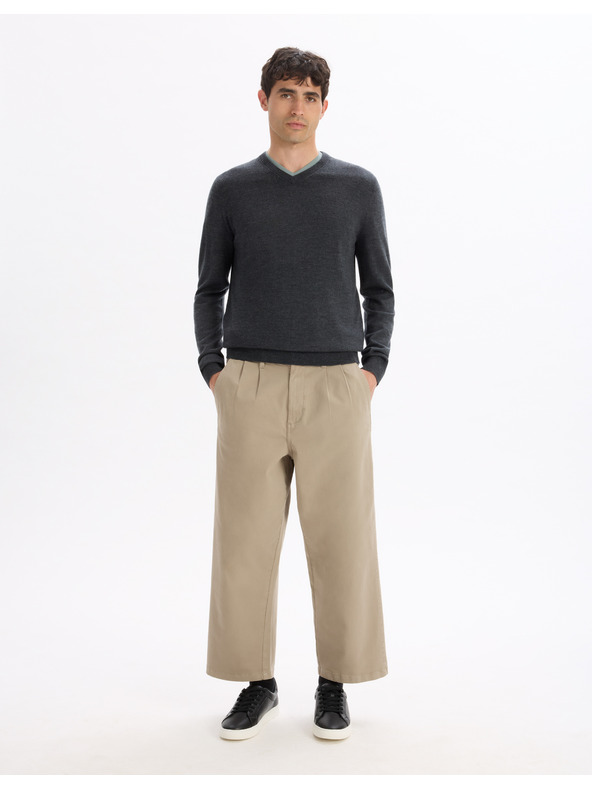 Celio Sötétszürke férfi gyapjúpulóver Celio Semeriv