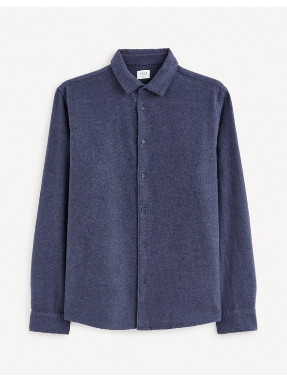 Celio Sötétkék férfi Celio Fanel flanel ing