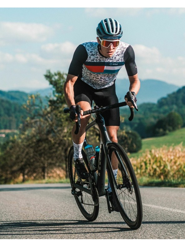 Kilpi Fekete-fehér, mintás férfi sportpóló Kilpi RIVAL