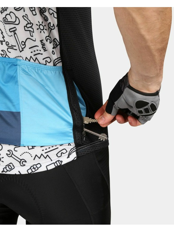 Kilpi Fekete-fehér, mintás férfi sportpóló Kilpi RIVAL