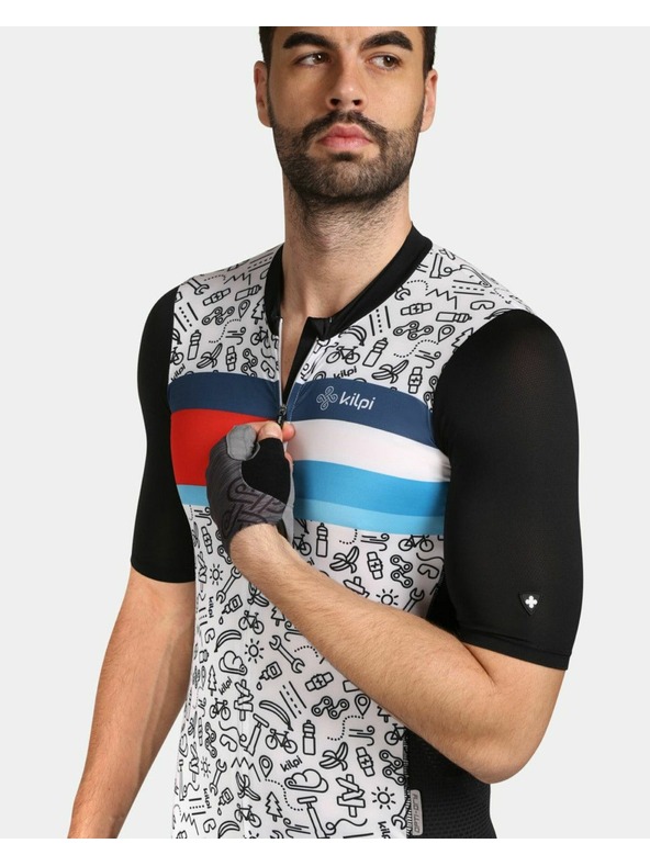 Kilpi Fekete-fehér, mintás férfi sportpóló Kilpi RIVAL