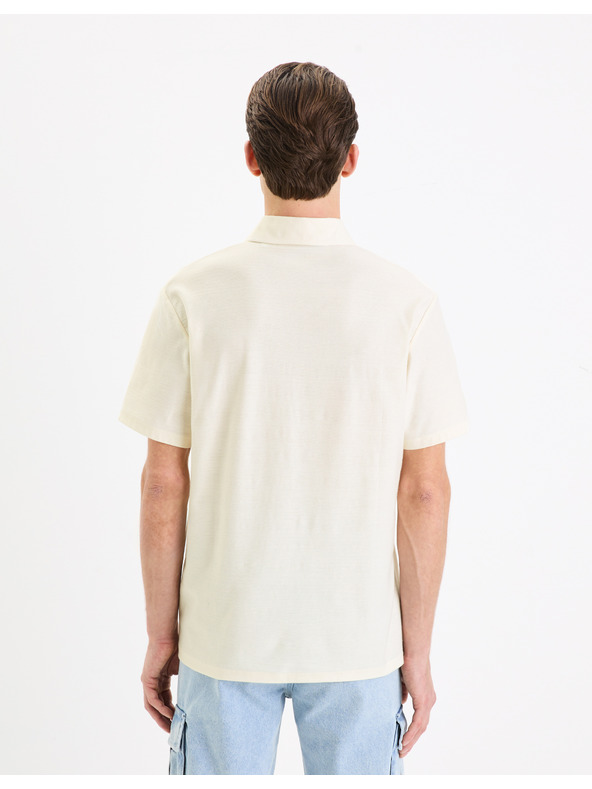 Celio Krémszínű férfi póló Celio Gebruma