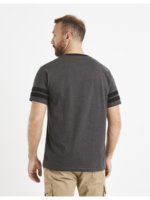 Celio Sötétszürke férfi nyomtatott póló Celio