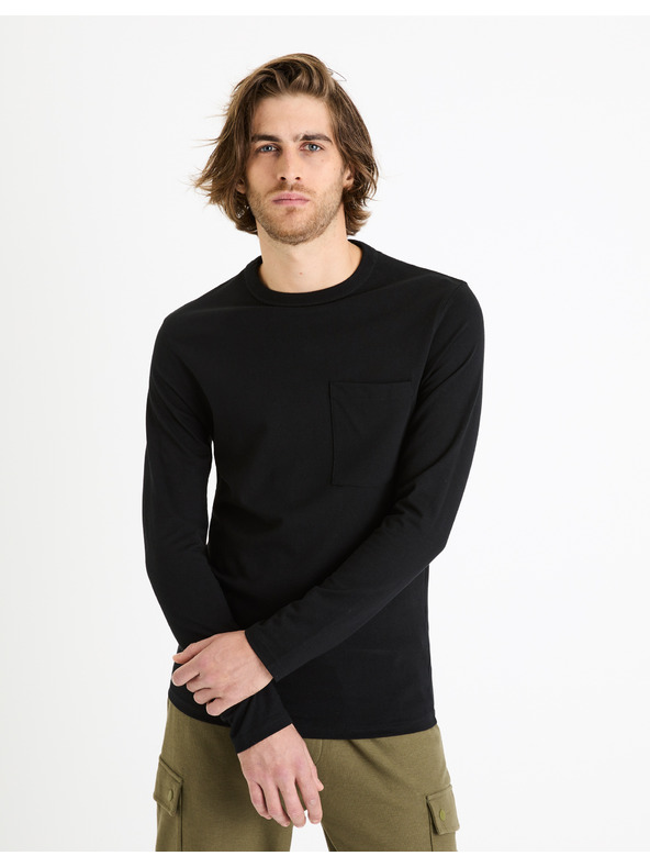 Celio Fekete férfi basic ing zsebekkel Celio