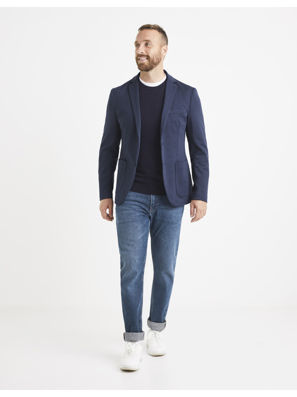 Celio Sötétkék férfi alap pulóver Celio