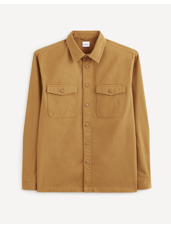 Celio Mustárszínű férfi ing zsebekkel Celio