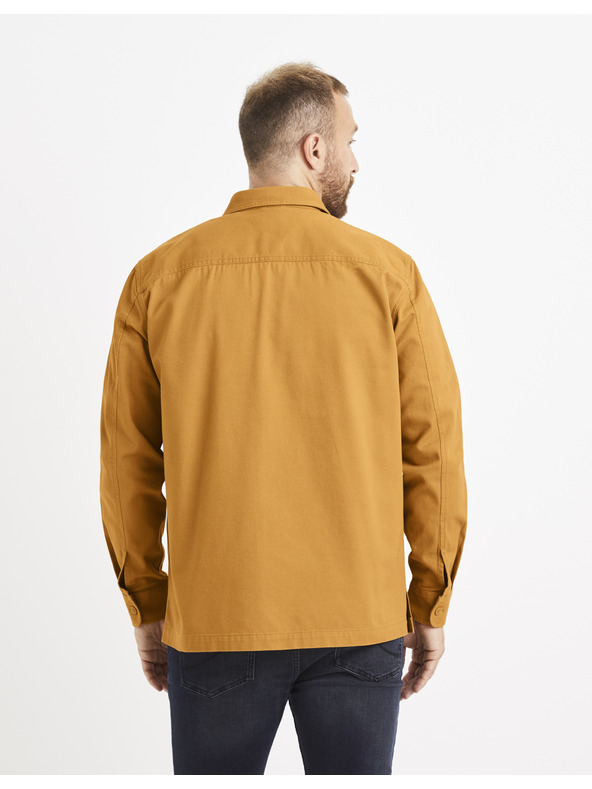 Celio Mustárszínű férfi ing zsebekkel Celio