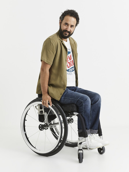 Celio Khaki színű férfi ing zsebbel Celio