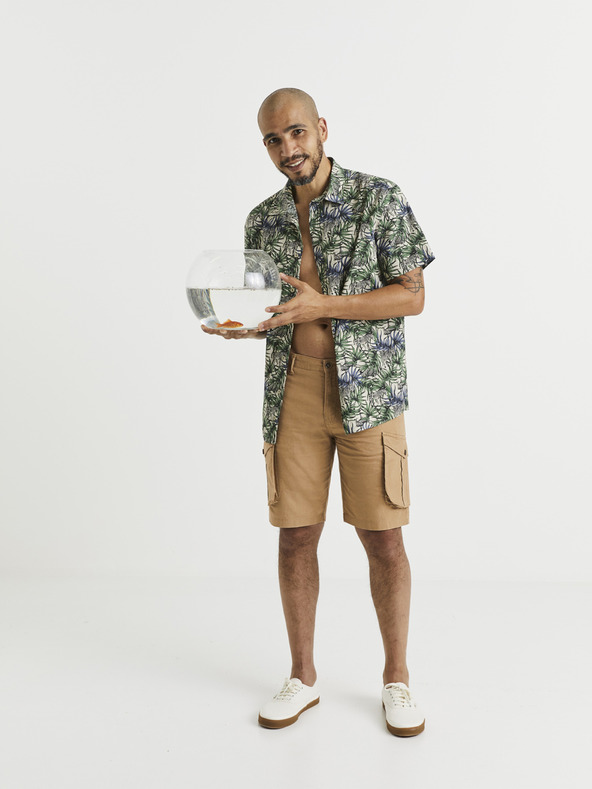 Celio Kékeszöld férfi mintás ing Celio Vawai