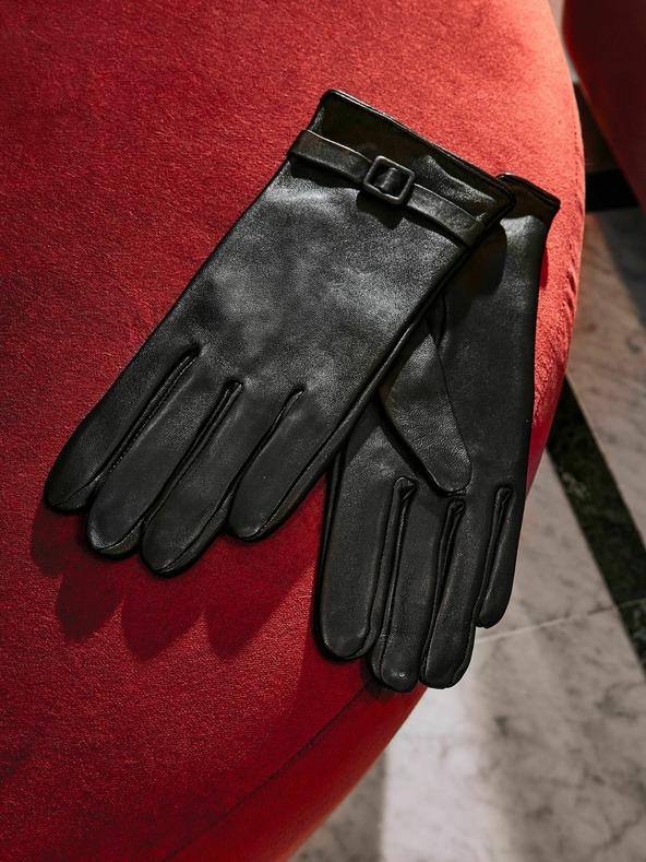 Orsay ORSAY Fekete női bőrkesztyű