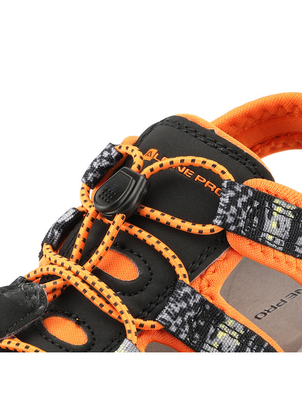 ALPINE PRO Narancssárga és fekete nyári gyermek szandál ALPINE PRO GASTER