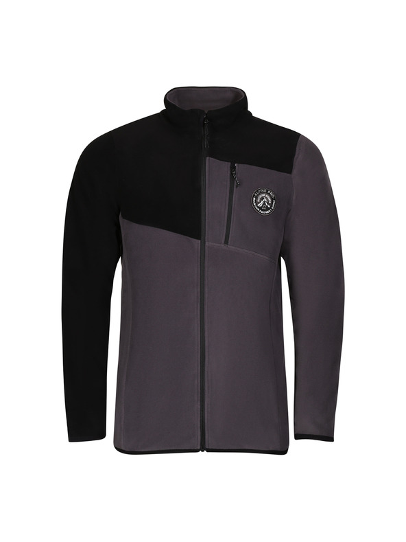 ALPINE PRO Fekete férfi fleece kapucnis pulóver ALPINE PRO GRES
