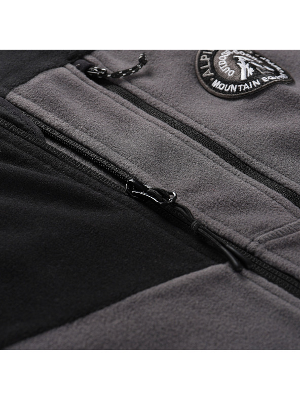 ALPINE PRO Fekete férfi fleece kapucnis pulóver ALPINE PRO GRES