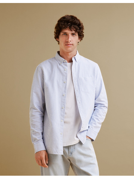 Celio Világoskék férfi csíkos, normál szabású Celio Caoxfordy férfi ing