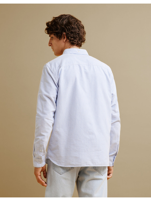Celio Világoskék férfi csíkos, normál szabású Celio Caoxfordy férfi ing