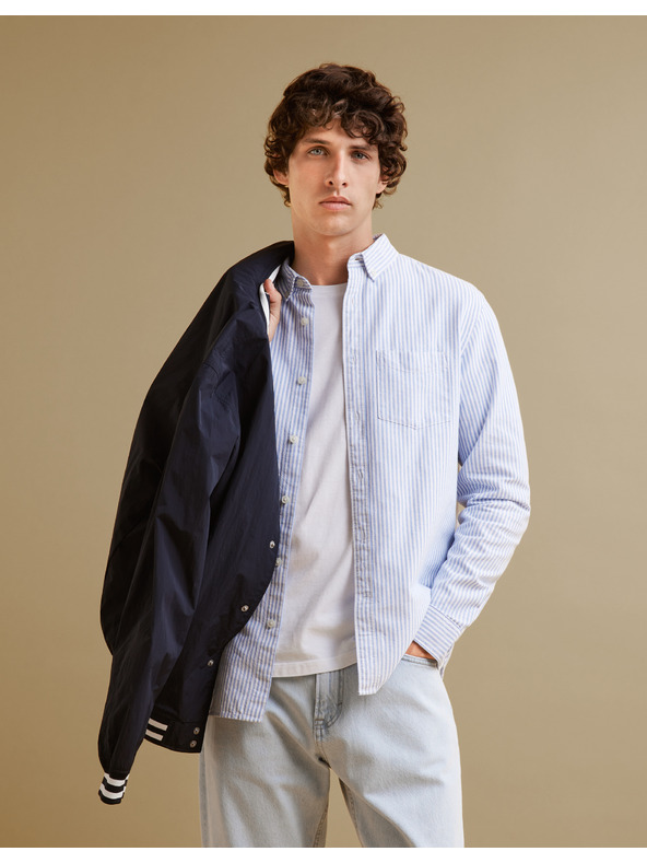 Celio Világoskék férfi csíkos, normál szabású Celio Caoxfordy férfi ing