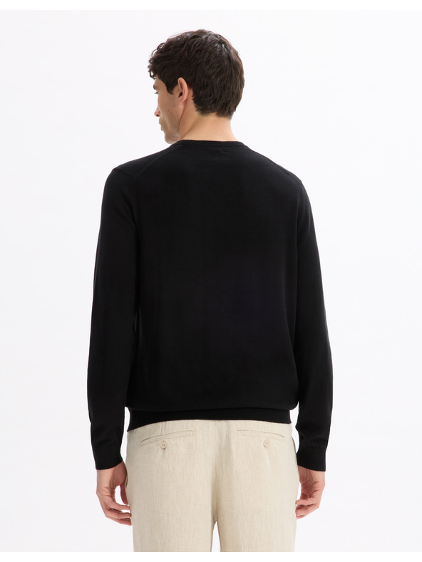 Celio Férfi fekete pulóver Celio Decoton