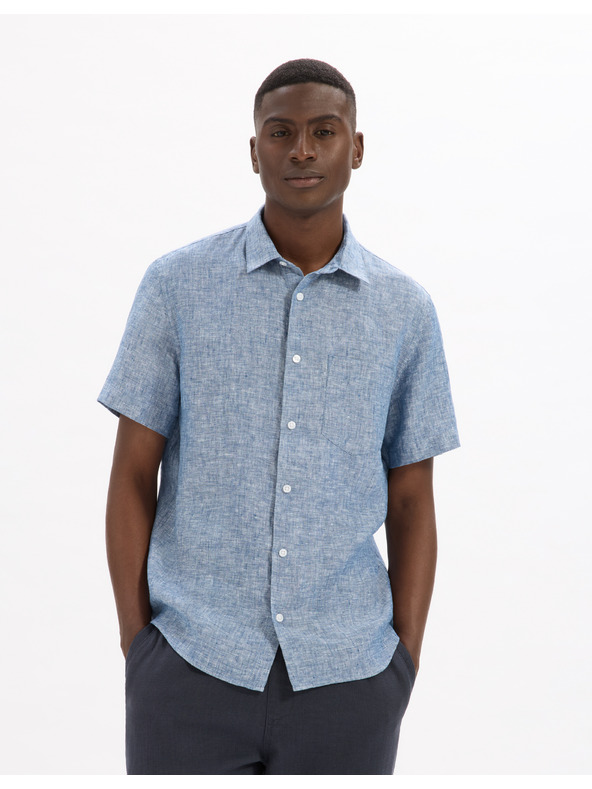 Celio Kék férfi vászon ing Celio Damralin