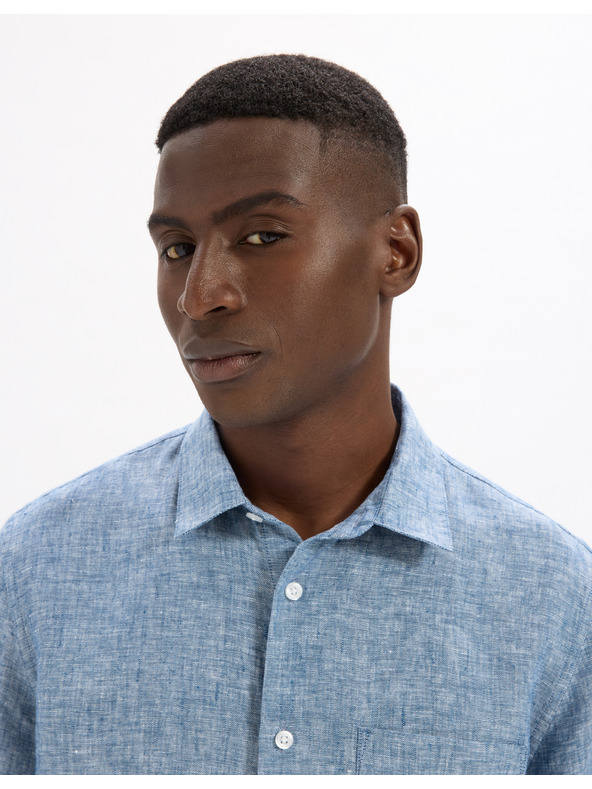 Celio Kék férfi vászon ing Celio Damralin