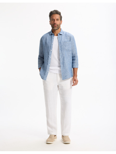 Celio Celio Daflix kék férfi vászon póló