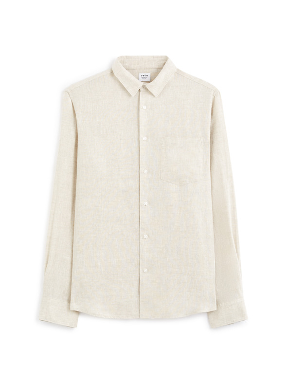 Celio Celio Daflix krémszínű férfi vászon póló