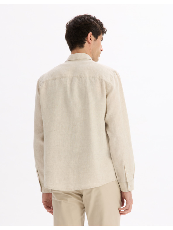 Celio Celio Daflix krémszínű férfi vászon póló