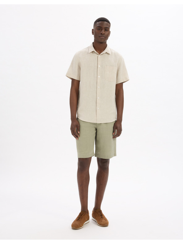 Celio Celio Damarlin krémszínű férfi vászon ing