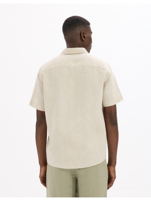 Celio Celio Damarlin krémszínű férfi vászon ing