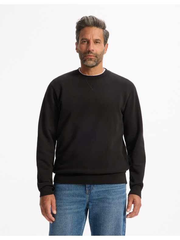 Celio Fekete férfi kapucnis pulóver Celio Feseven