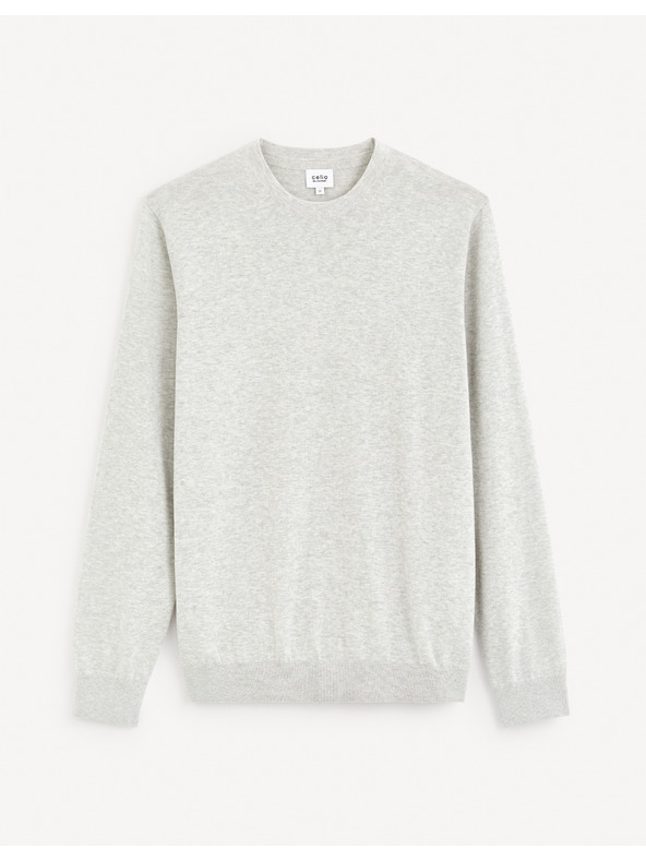 Celio Világosszürke férfi alap pulóver Celio Decoton