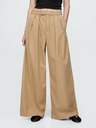 GAP High Rise pliszírozott wide-leg khaki nadrág twill GAP