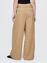GAP High Rise pliszírozott wide-leg khaki nadrág twill GAP
