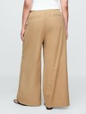GAP High Rise pliszírozott wide-leg khaki nadrág twill GAP