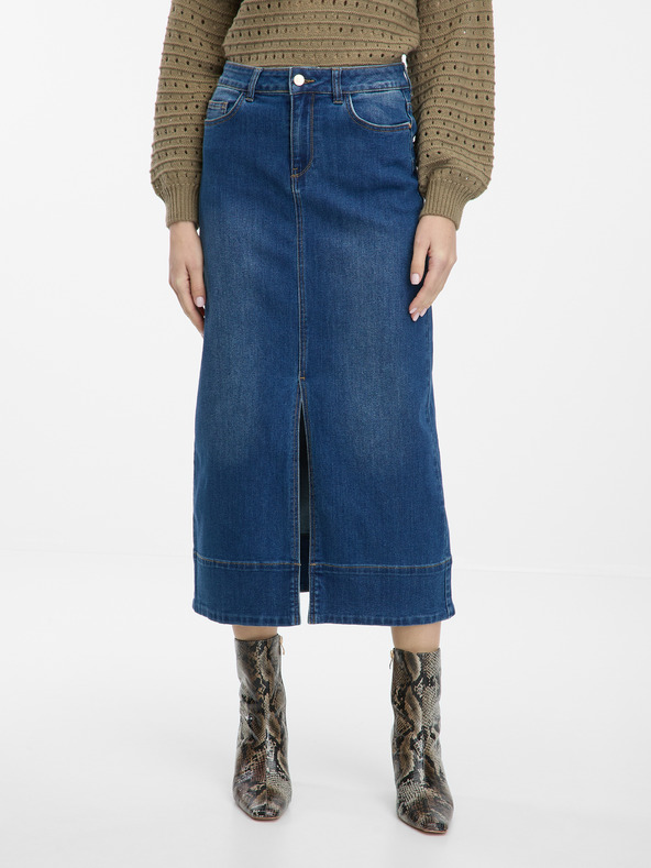 Orsay ORSAY sötétkék női farmer maxiszoknya