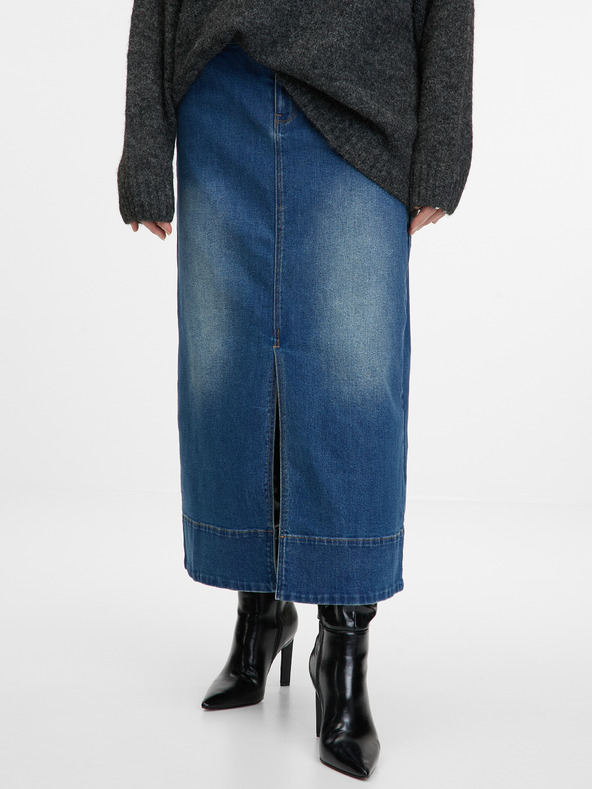 Orsay ORSAY sötétkék női farmer maxiszoknya