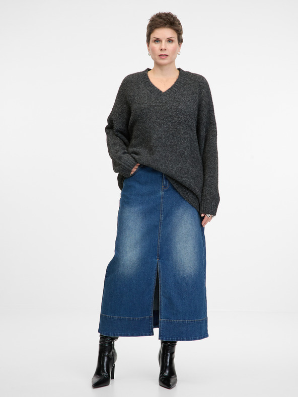 Orsay ORSAY sötétkék női farmer maxiszoknya